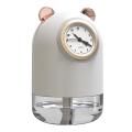 New Double Spray Cute Pet Usb Mini Clock Humidifier White