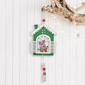 3pcs Christmas Tree Or Room Decoration Tassel House Wooden Pendant