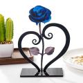 Iron Metal Rose Ornaments Rose with Heart-shaped Bracket(yellow)