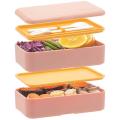 Bento Boxes for Adults Kids, All-in-one Stackable with Utensil, Pink