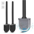 2 Pack,wall-mounted, Deep Cleaner Silicone Toilet Brush Black