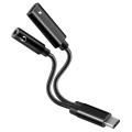 Usb C to 3.5mm Headphone Jack Adapter 2 In 1,audio Cable Black