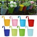 Set Of 10 Metal Hanging Flower Pots with Hook and Drainage Hole