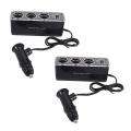 3 Way Multi Socket Car Lighter Usb Plug Triple Adapter with Usb Port