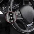Fashion Steering Wheel Cover Black Lychee Pattern