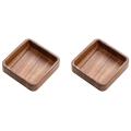 2pcs Walnut Wood Plate Japanese Tray Tableware Household - Square