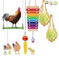 6 Pcs Chicken Toys Set,vegetable Hanging Feeder Chicken Foraging Toys