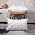 2pcs Soft Plush Decorative Cushion Pillow Shell White 12x20 Inch