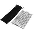 50 Pcs 8.5 Inch Reusable Stainless Steel Beverage Cocktail Straws