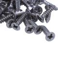 100x Stainless Steel Flat Head Self-tapping Screw 12x3mm Silver