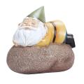 Dwarf Miner Resin Figurines Crafts Outdoor Waterproof Solar Gnome A
