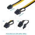 10pcs/lot 8-pin Pci Express to 2 X Pcie 8 (6+2) Pin Data Cable