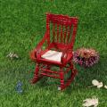 Dollhouse Miniature Furniture Wooden Rocking Chairs Dollhouse,red