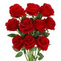 Artificial Rose Flower Red Silk Roses Pack Of 10 (red)