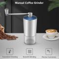 Manual Coffee Grinder with Adjustable Burr Hand Crank Mill for Home