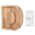 Wooden Personalized Piggy Bank Toy Alphabet for Kids (alphabet-d)