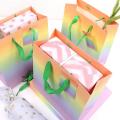 10pcs Gift Bags Gradient Rainbow Color Favor Bags with Tags & Handles