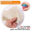 12 Sheets Letter Resin Stickers, Alloy,gold and Silver,3mm/4.5mm Tall