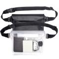 Waterproof Pouch Bag Case Waist Strap [2 Pack] Color:black+white