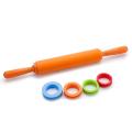 Non-stick Silicone Rolling Pin with 2mm 3mm 6mm and 10mm Rings