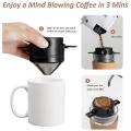 Travel Pour Over Cup Coffee Filter, with Brush Scoop for Travel Cup