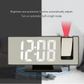 Digital Projection Alarm Clock 7.3 Inch Led Clock for Bedroom Black