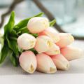 30pc Artificial Tulips Flowers Real Pu Tulip Bouquet Latex Light Pink