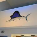 Wrought Iron Shark Pendant Metal Wall Mural Home Ornament,18x40cm