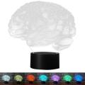 Brain Shape 3d Illusion Lamp 7 Color Press Switch Acrylic Desk Lamp