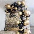 121pcs Gold Black Balloons Arch Garland Kit for Christmas Party Decor