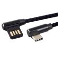 90 Degree Usb 2.0 Data Cable with Sleeve for Tablet & Phone 15cm