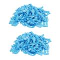 200pcs Clear Disposable Plastic Shower Bath Caps for Hotel Use (blue)