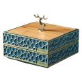 Light Luxury Storage Box Elk Dried Fruit Box with Lid Tray -blue