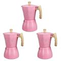 Latte Mocha Percolator Pot Stovetop Coffee Maker 300ml Pink