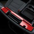 Car Armrest Box Switch Decoration Cover Trim, Red Carbon Fiber