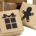 30 Kraft Cardboard Bakery Cookie Boxes Set Auto-popup for Cookies