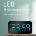 Digital Led Mirrow Alarm Clocks Voice Control for Bedroom Snooze