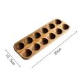 12 Holes Japanese Style Wooden Double Row Egg Storage Box Accessories