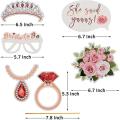 Wedding Photo Props Rose Gold,23 Pcs Hen Party Photo Booth Props