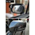 Carbon Fiber Car Rearview Mirror Cover Trim with Rain Eyebrow Corner