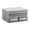 Foldable Home Underwear Storage Box (gray Double Layer Two Draw)