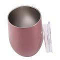 1 Set 6 Pcs 12 Oz Stainless Steel Vacuum Wine Glass Cup with Lids