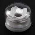 Lotus Flower Cotton Bud Holder Toothpick Case Home Decor (white)