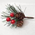 20pcs Artificial Flower Red Christmas Pine Cone for Home Decor