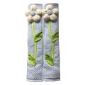2x Flower Polka Dot Door/refrigerator Handle Cover Gloves Blue