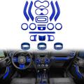 21 Pcs Car Interior Trim Kit for Jk Jeep Wrangler 2011-2017 (blue)