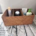 3-section Wicker Baskets for Shelves, Seagrass Storage Baskets Large