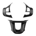 3pcs Car Steering Wheel Cover for Peugeot 2008 208 308 Carbon Fiber