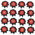16pcs Outdoor Golf Shoe Spikes Screw Soft Rubber for Golf (red/black)