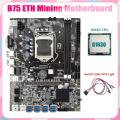 B75 Eth Mining Motherboard+g1630 Cpu+switch Cable with Light Lga1155